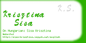 krisztina sisa business card